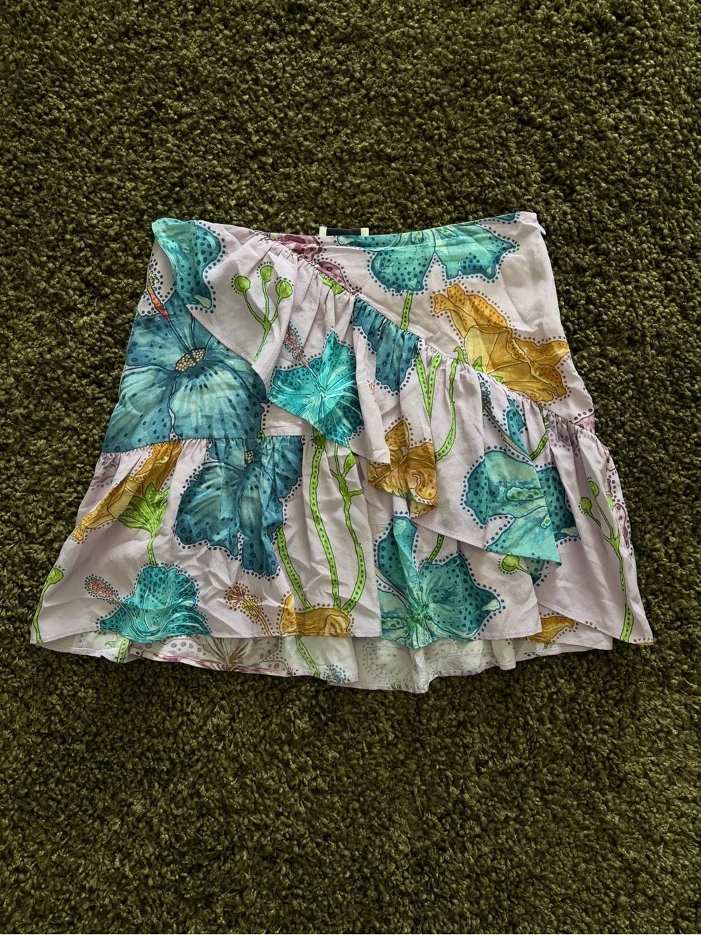 Hayley Menzies Carmen Silk Frill Ruffle Mini Skirt Size Small - Picture 2 of 4